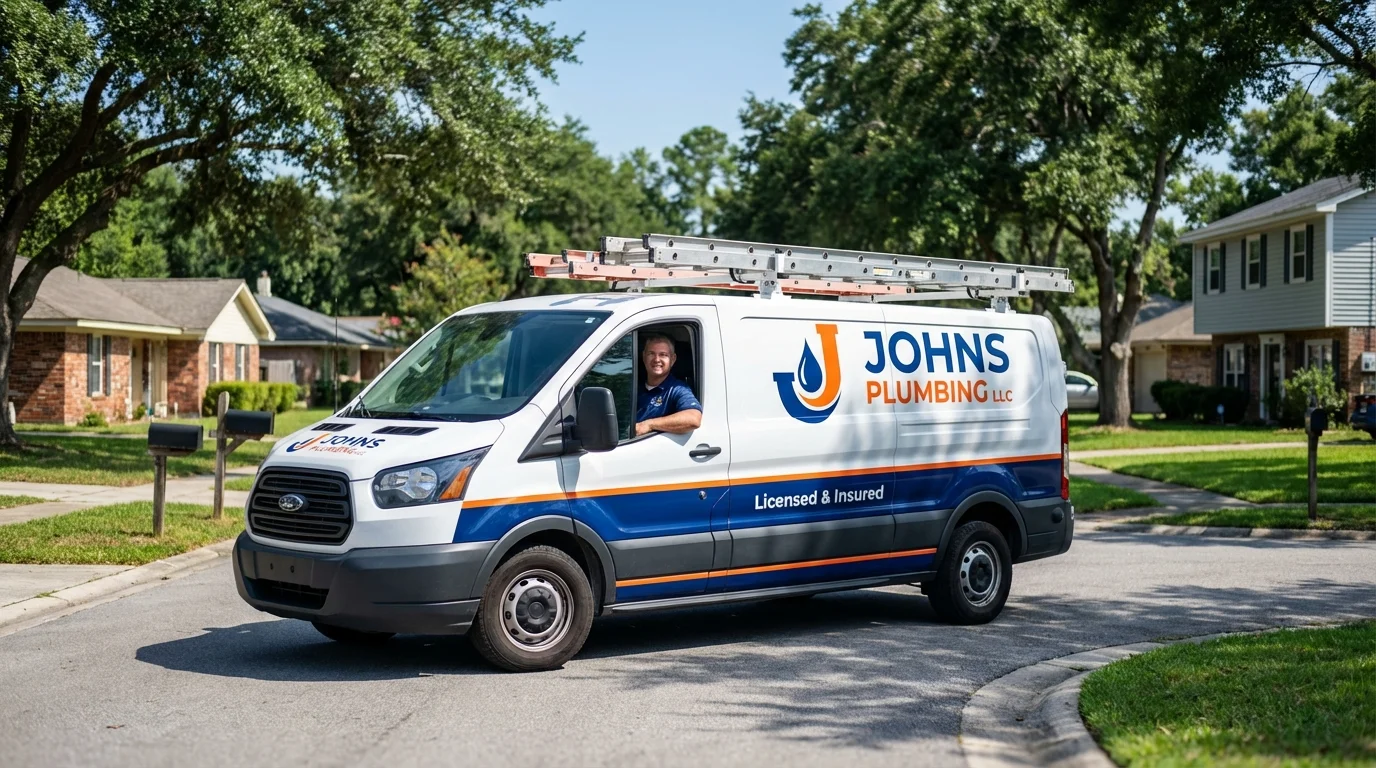 Johns Plumbing LLC service van in Mondovi, WI